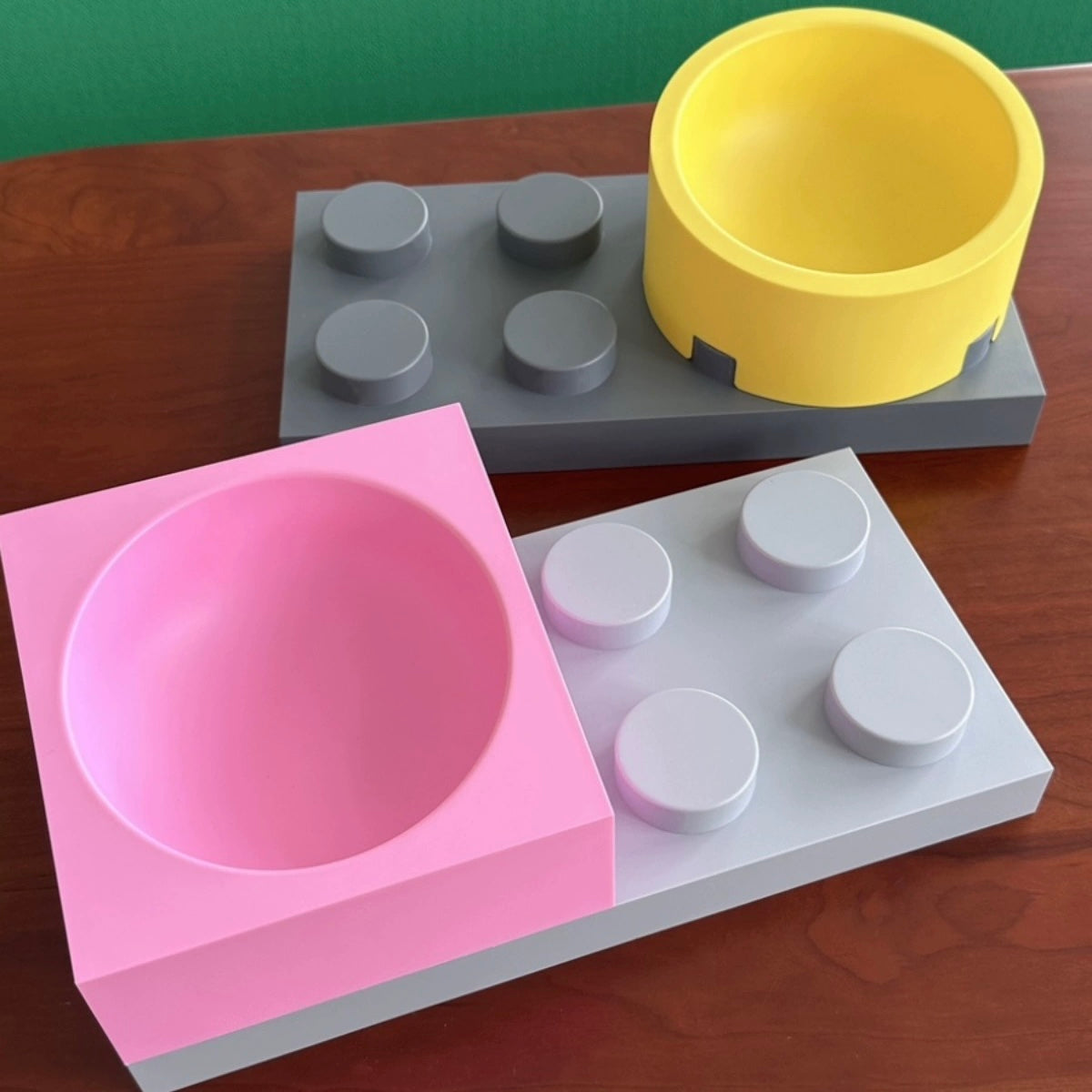 Modular Building Block Pet Feeding Bowls