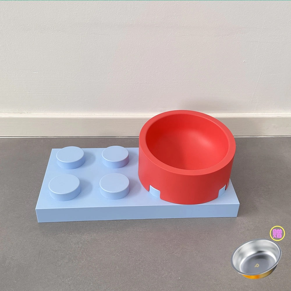 Modular Building Block Pet Feeding Bowls