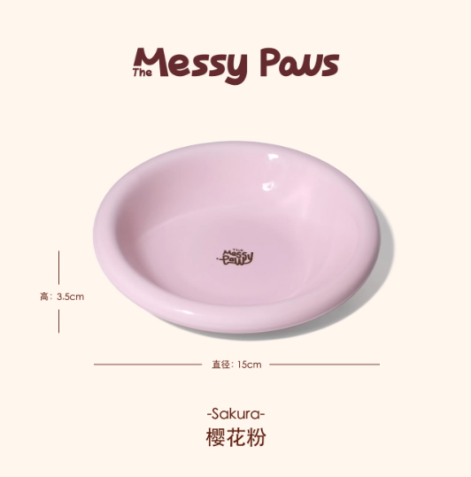 The Messy Paws Round-Rim Ceramic Pet Bowl (15cm) – Whisker-Friendly & Colorful